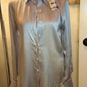 Robert Graham Light Blue Gabriela Blouse